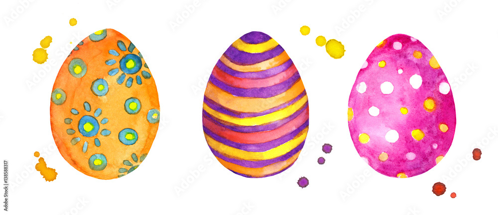 Easter eggs. Watercolor