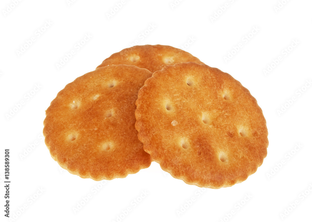 Cracker cookies isolated on white background Cracker cookies isolated on white background