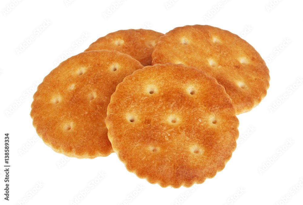 Cracker cookies isolated on white background Cracker cookies isolated on white background