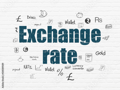 Money concept  Exchange Rate on wall background