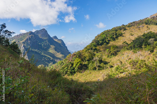 Landscape view of Chiang dao mountain area, Chiang mai, Thailand.