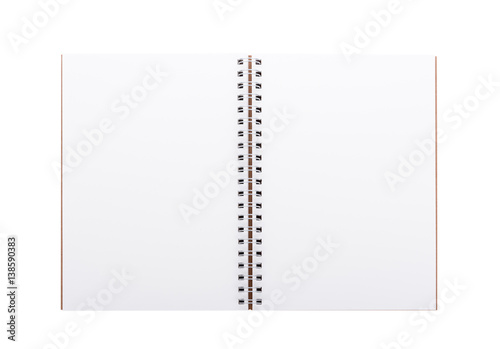 blank realistic spiral notebook isolated on white background