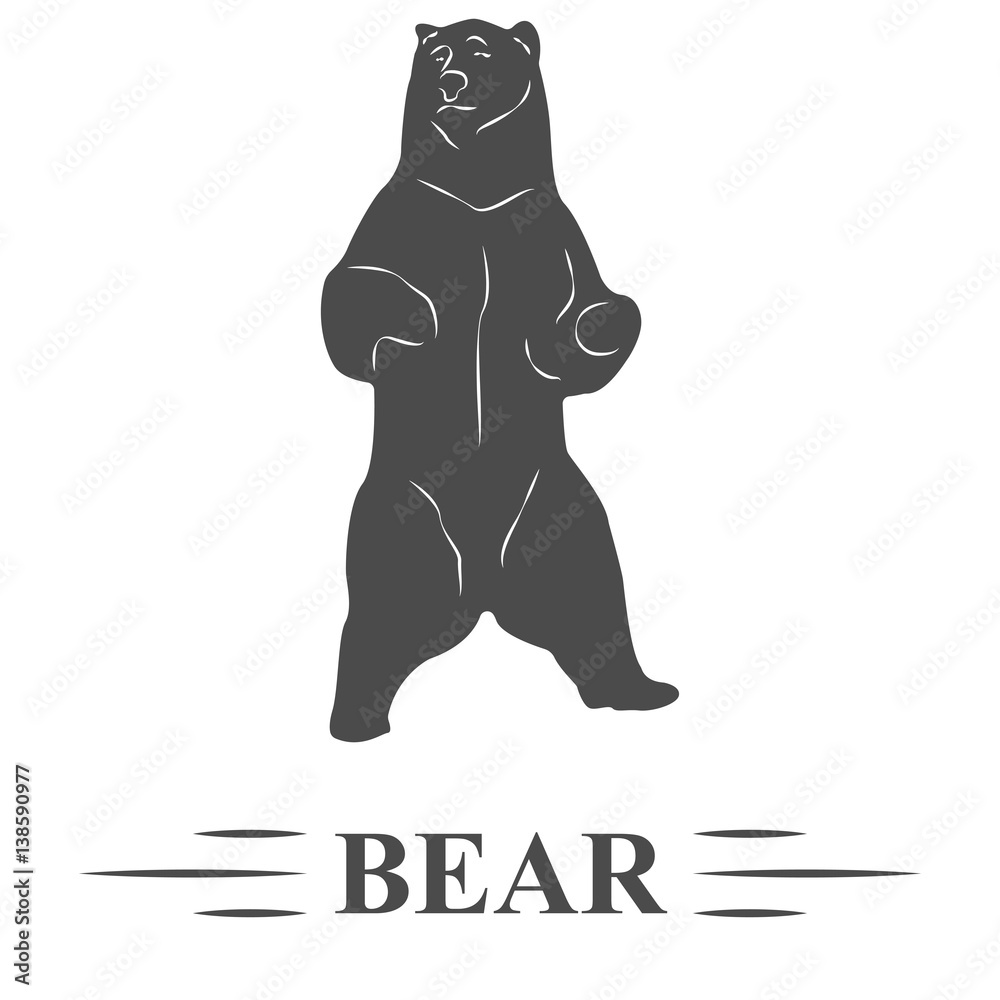 Obraz premium медведь стоит и позирует, вектор