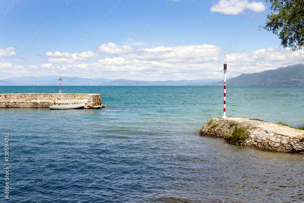 Entrance to the small harbor at lake Ohrid Entrance to the small harbor at lake Ohrid