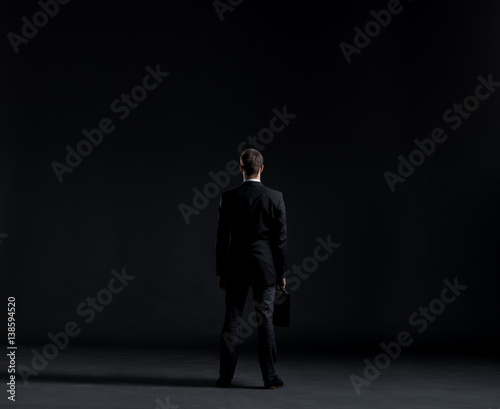 Businessman in suit. Business and office concept. Background with copyspace.