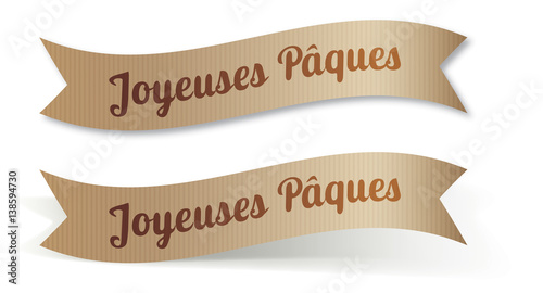 JOYEUSES PÂQUES BANNIÈRE PAPIER KRAFT