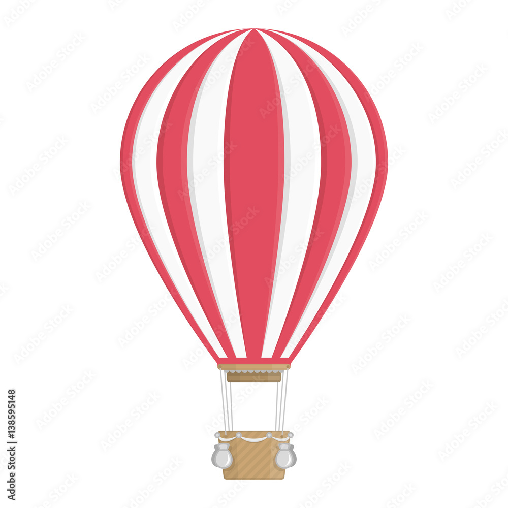 Fototapeta premium White and red hot air balloon.