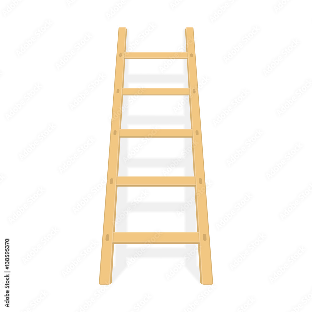 Wooden ladder with shadow vector. Wooden ladder with shadow vector.