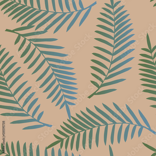 Tropical palm leaves, jungle leaf seamless vector floral pattern background. Trendy colors for textile or book covers, manufacturing, wallpapers, print, gift wrap and scrapbooking.