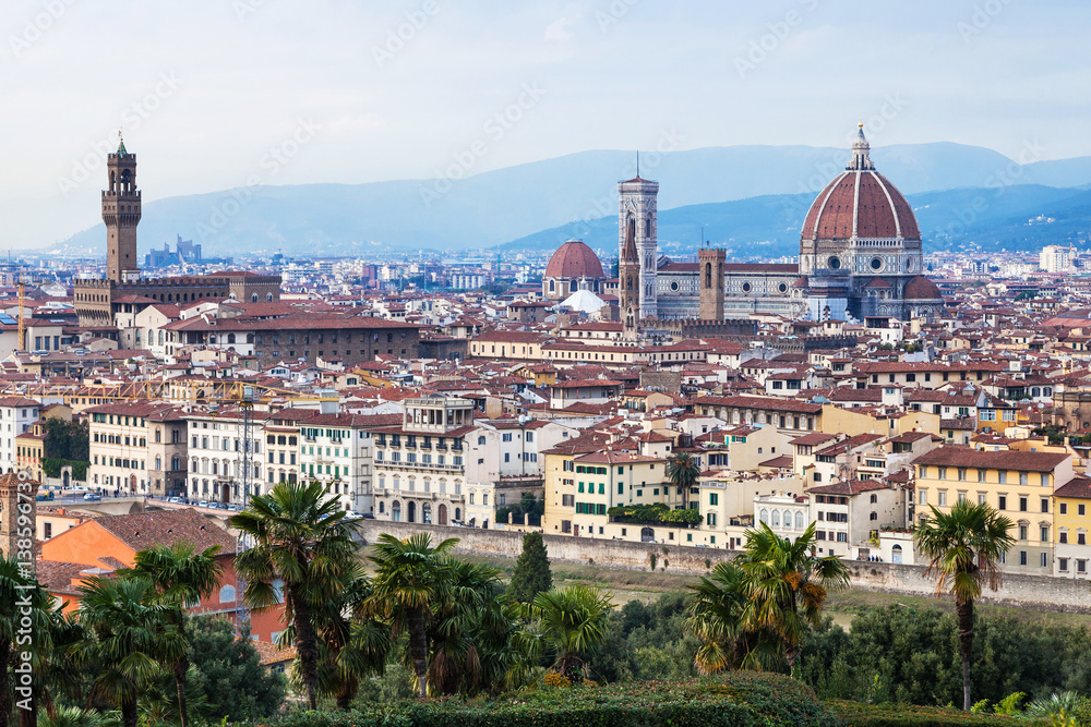 above cityscape of Florence town