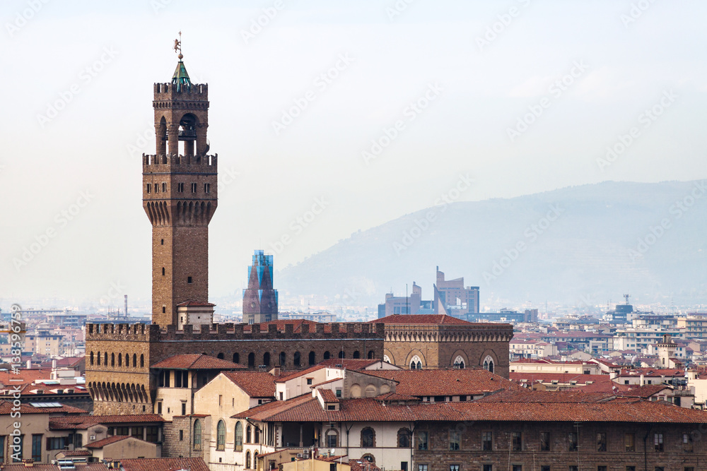above view of Palazzo Vecchio in Florence