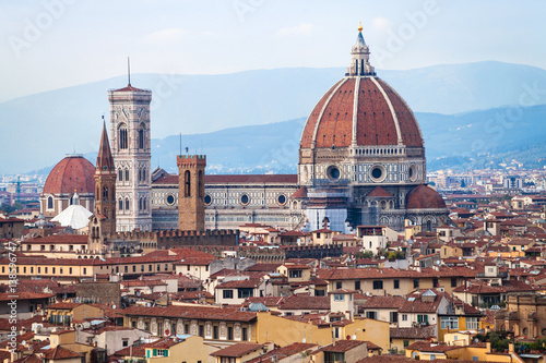 above view of Cathedral in Florence town