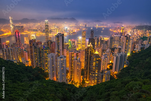 Hong Kong skyline. View from Victoria Peak. © ordinary042