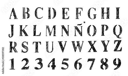 stencil hand written fonts allphabet