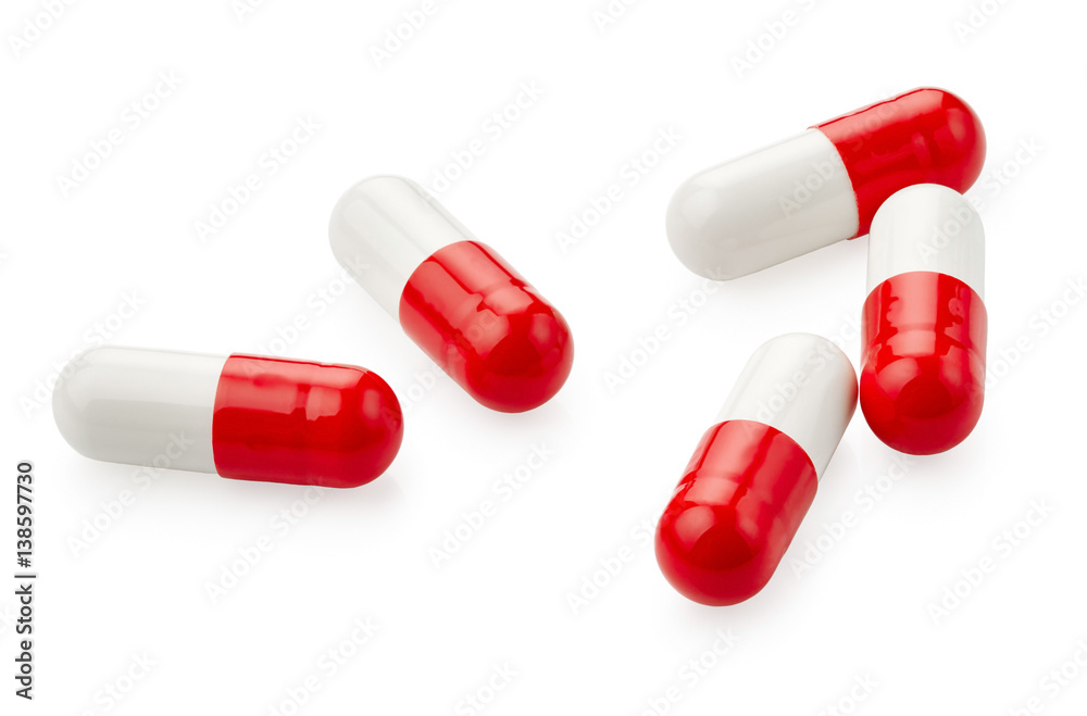 Pills capsules isolated on white background Pills capsules isolated on white background