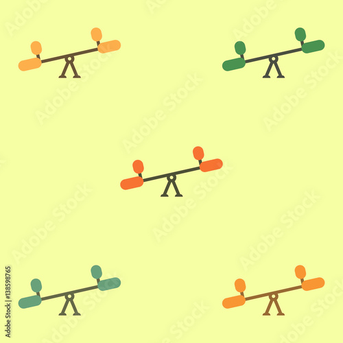Vector illustration collection in flat style Childs seesaw