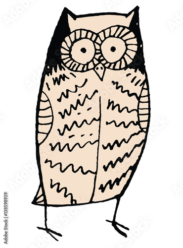 funny and cute owl - cartoon