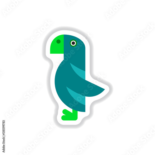 Vector illustration in paper sticker style parrot