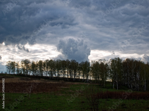 the spring sky before the storm