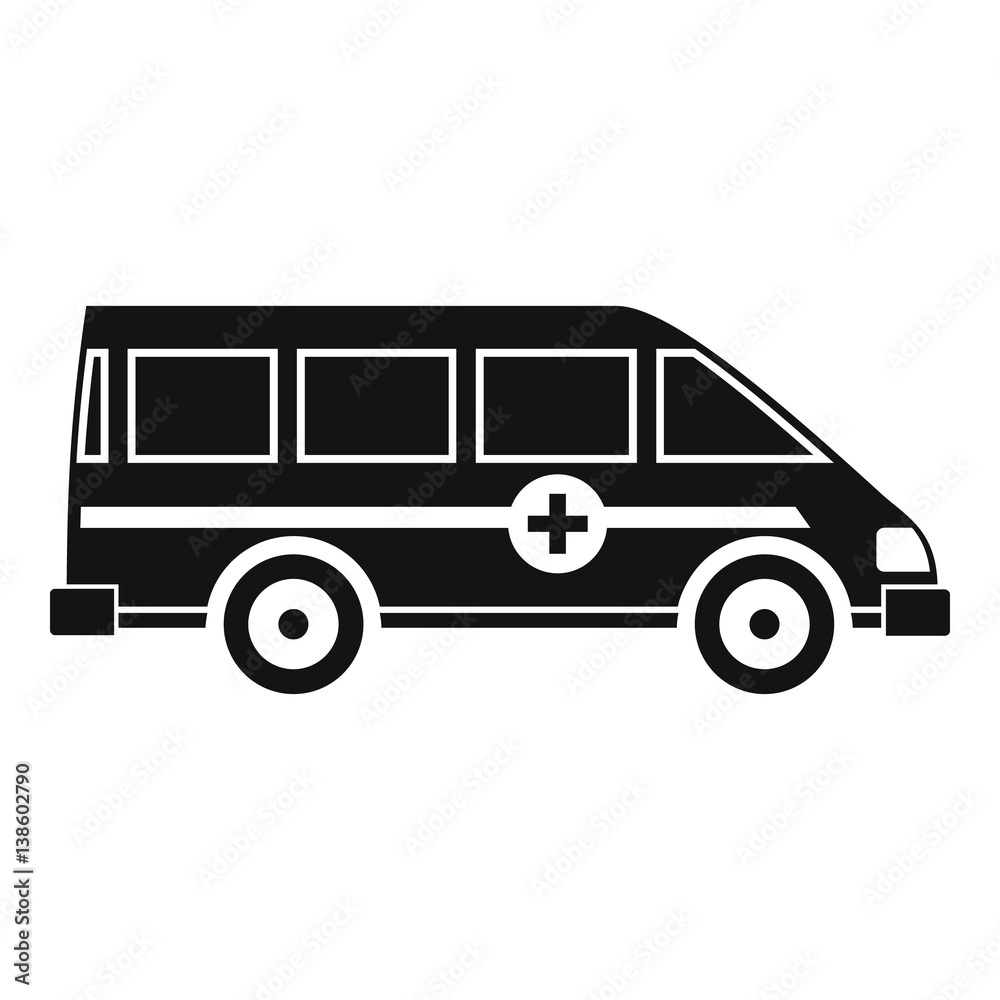 Ambulance emergency van icon, simple style
