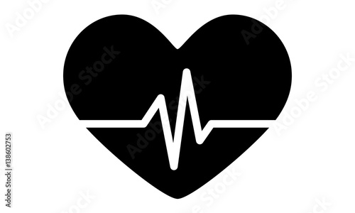 Canvastavla Pictogram - Heart, Health, Love, Heart beat, Good health, Healthiness - Object,