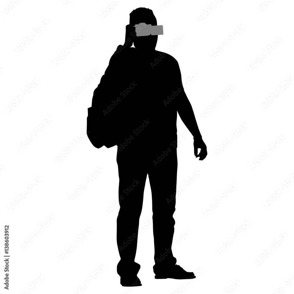 Photographer silhouette on the white background Photographer silhouette on the white background
