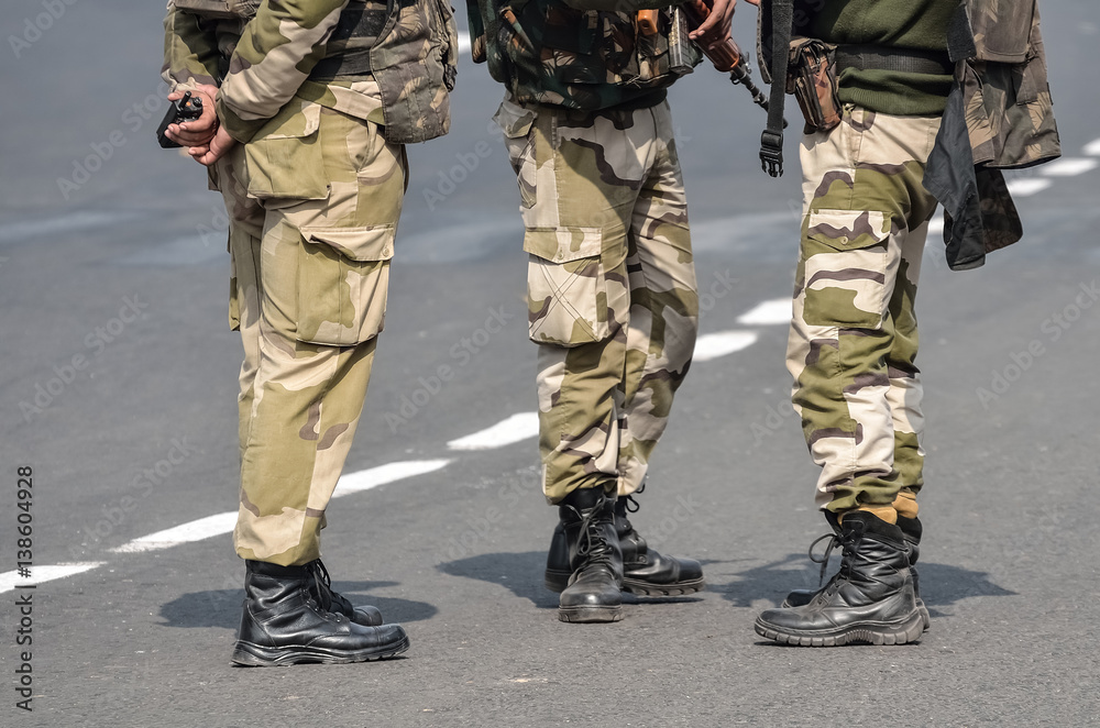 Security men with assault rifle Security men with assault rifle
