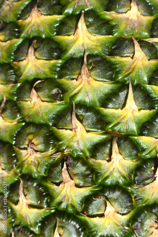 Pineapple fruit close-up. Texture of ananas pattern skin. Pineapple fruit close-up. Texture of ananas pattern skin.