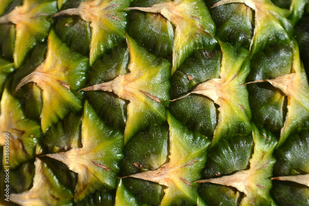 Pineapple fruit close-up. Texture of ananas pattern skin. Pineapple fruit close-up. Texture of ananas pattern skin.