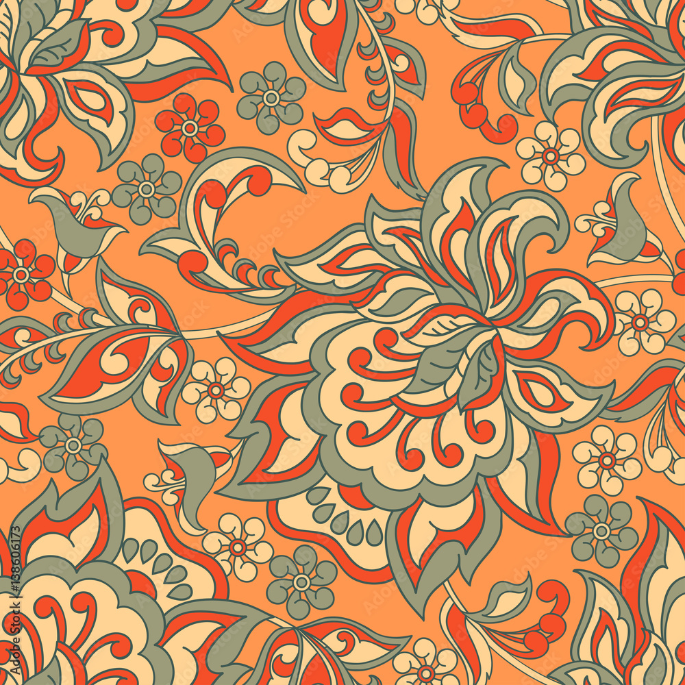 Elegance seamless pattern with flowers. Vector Floral Illustration 