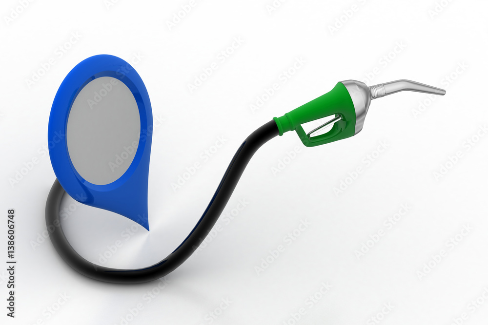 Map pointer icon with a fuel pump nozzle Map pointer icon with a fuel pump nozzle