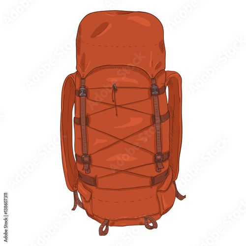 Vector Single Cartoon Hiking Backpack