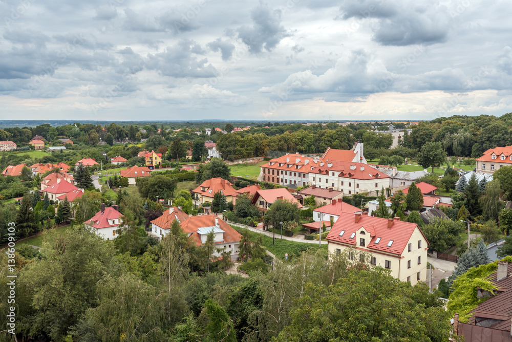 Sandomierz, one of the most beautiful towns in southeastern Poland. Panoramic view from Opatowska Gate. Poland.