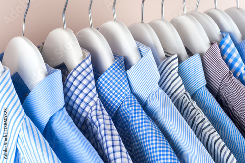 Cloth Hangers with Shirts. Men's clothes