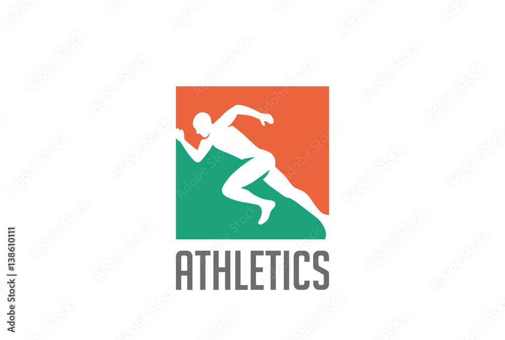 Athlete runner Logo design vector. Sport Athletics running icon Athlete runner Logo design vector. Sport Athletics running icon