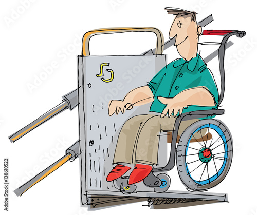 stairlift - cartoon