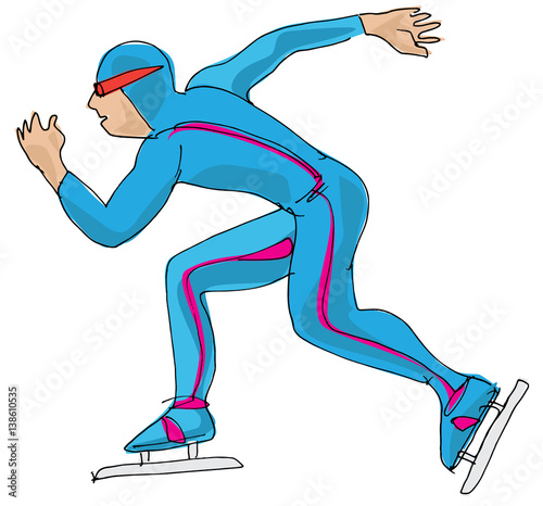 Speed skating - cartoon