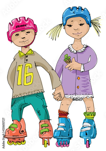 rollerblading - cartoon