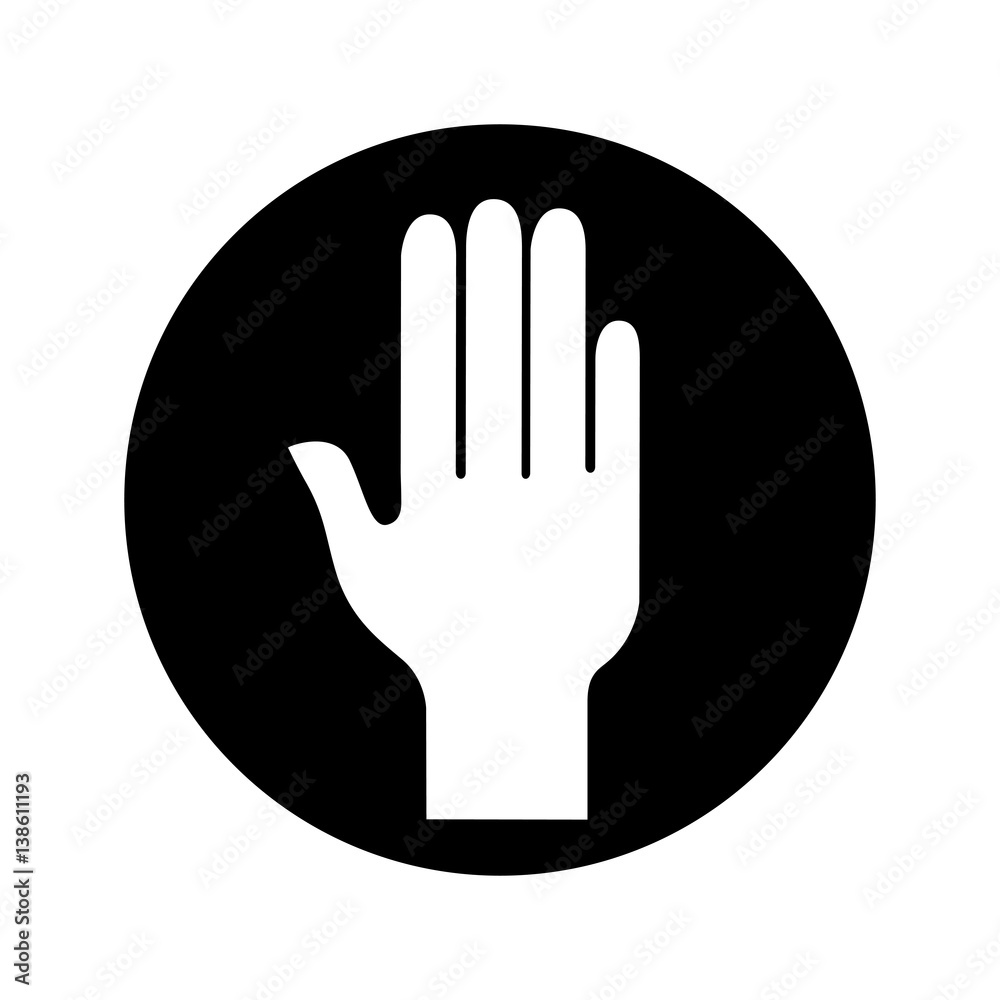 hand human silhouette icon vector illustration design hand human silhouette icon vector illustration design