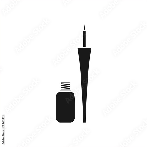 Matt liquid eyeliner simple silhouette icon on background