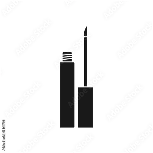 Matt liquid eyeliner simple silhouette icon on background