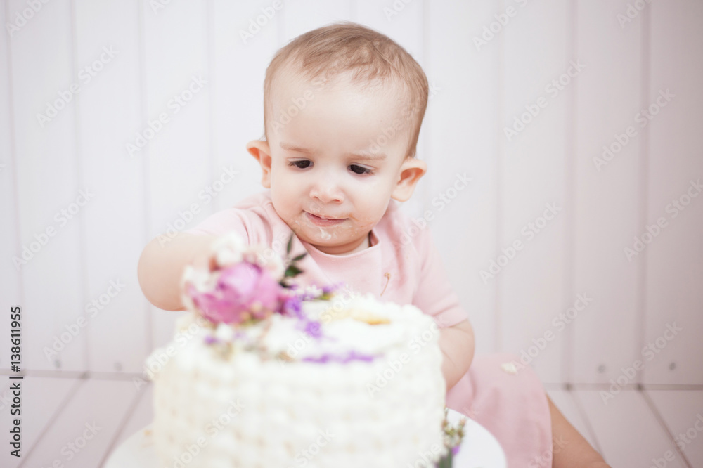 baby girl eating cake baby girl eating cake