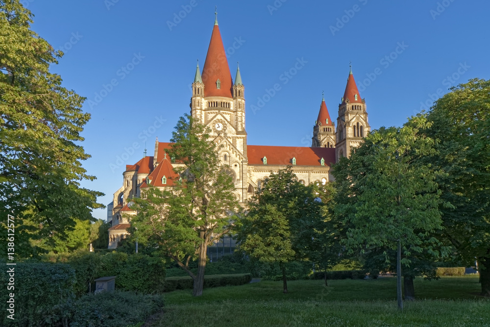 Vienna, church in the park