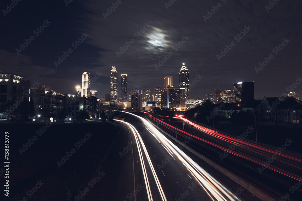 Atlanta night city skyline