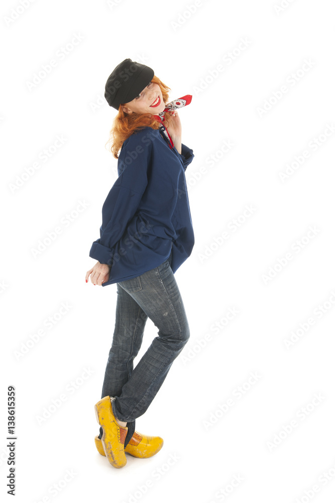 Naklejka premium Dutch female farmer