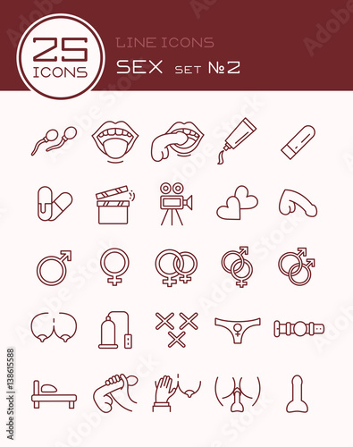 Line icons sex set №2