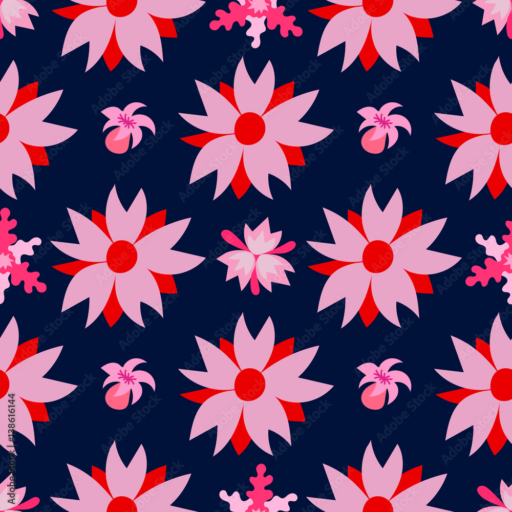 Seamless pattern with beautiful flowers. Seamless pattern with beautiful flowers.