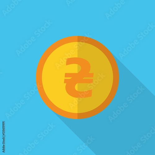 currency symbol on gold coin Ukraine Hryvnia