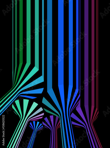 Barcode Concept Night Time Illuminated Water Towers Landmarks Of Kuwait