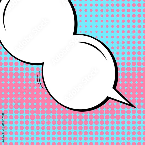 Abstract creative concept vector comic pop art style blank, layout template with clouds beams and isolated dots background. For sale banner, empty speech bubble set, illustration halftone book design.